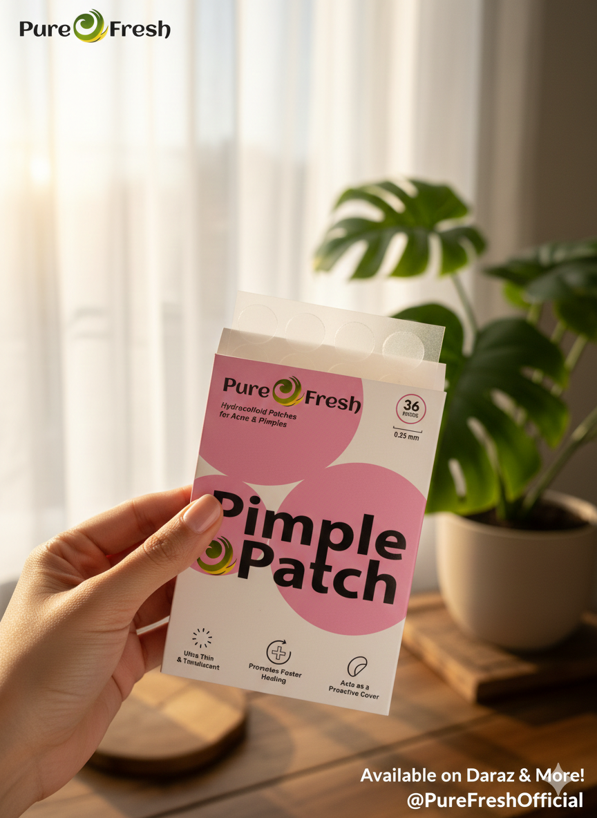 Pure O Fresh Pimple Patch (36 Patches) - New Travel Envelop Pack - Invisible Acne Spot Treatment & Healing Sticker