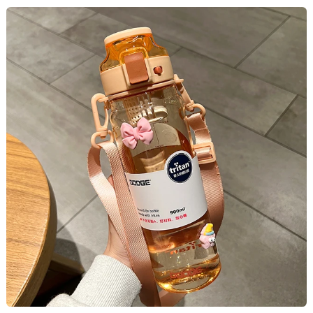 900ml Sports Fitness Water Bottle BPA Tritan Tea Separation Cup Shaker Portable Outdoor Travel Leakproof Kettle Motivational
