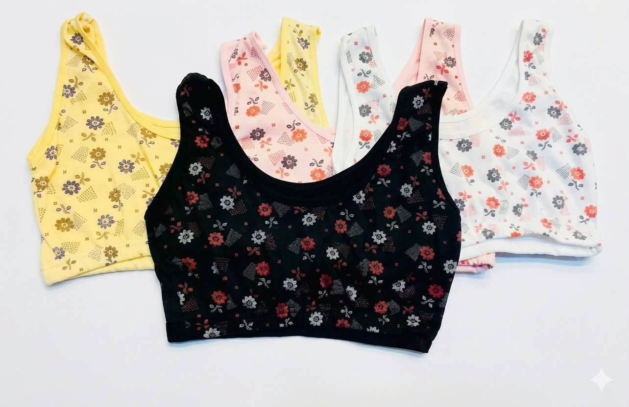 BD Store Pack of 3 Support Blazer for Girls Non-Padded Random Colours Bra For Girls