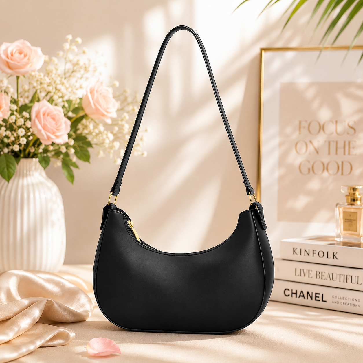 Half Moon Bag Handbag for girls - Bags for girls - Leather Bag for women - Shoulder bags for ladies - casual handbag - Phone pouch - Crossbody & Shoulder bag for gift - Purse for girls