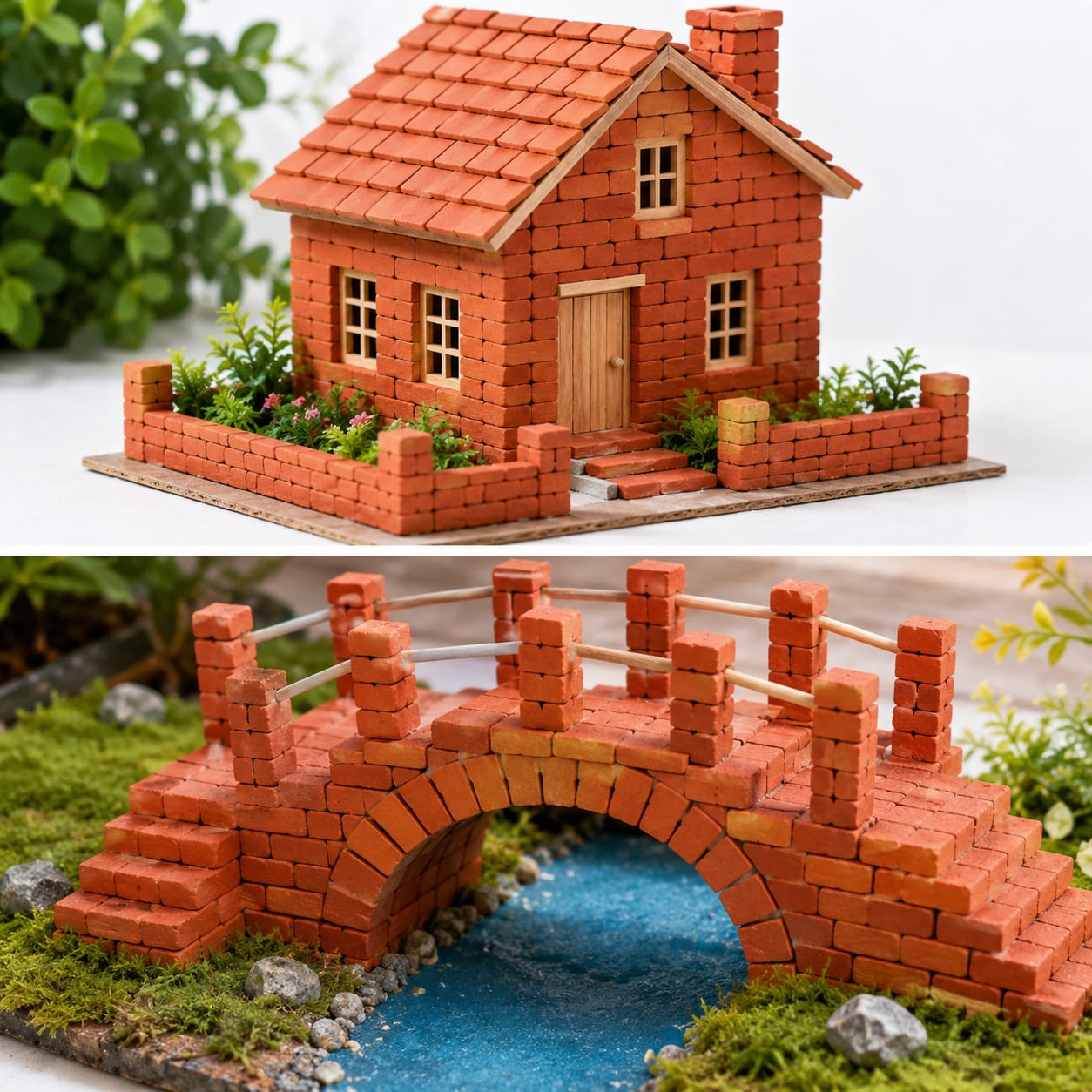 400 PCS Mini Clay Bricks | Handmade Mini Red Bricks for Doll House, Miniature Construction & Architectural Models | DIY Crafts, School Projects & Model Building