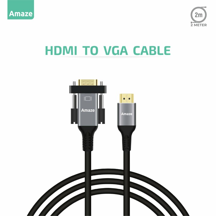 Amaze A825 HDMI to VGA Cable Full HD 2 Meter 1920 × 1080 @ 60Hz Plug & Play 6 8c75a975accddacdf9b32b989e9f1f36