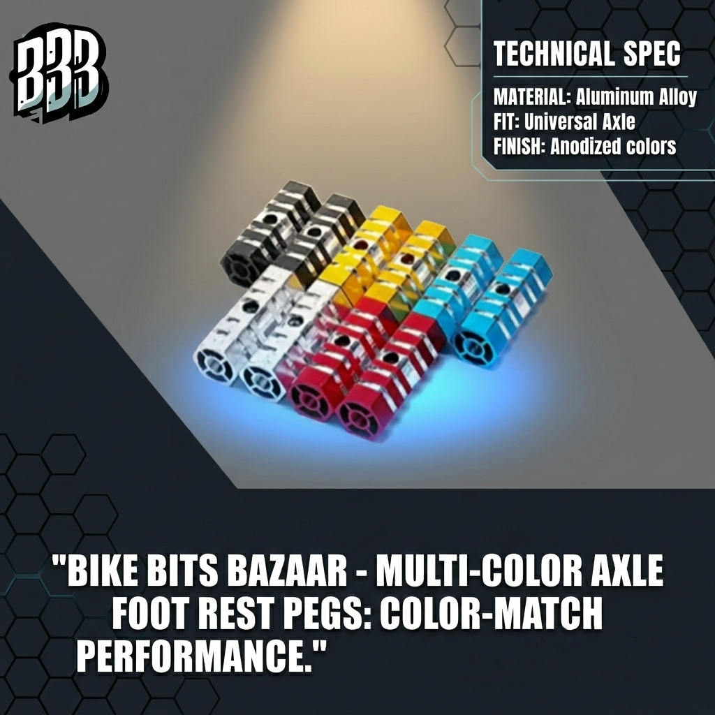 Bike Bits Bazaar 1 Pairs Bike Pedals Axle Foot Rest Pegs Anti-Slip Rear Feet Pedals, universal fitting for cycle, short cycle footress, best quality cycle footress in best price, good quality of product, rear cycle fooress, best quality, 60kg capacity