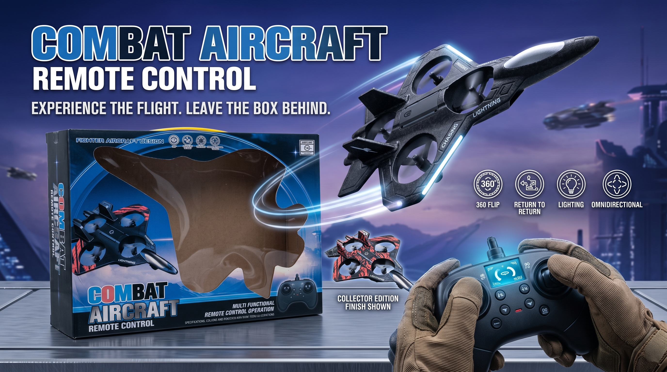 Jet Rechargeable Remote Control Plane Toy with LED Lights | 2.4G Remote Control Flying Aircraft Drone Style Plane for Kids | Mini RC Airplane Toy with USB Charging | Indoor Outdoor Flying Fun Toy Gift for Boys | RC Jet Plane + 2 Toshiba Remote Cells Free