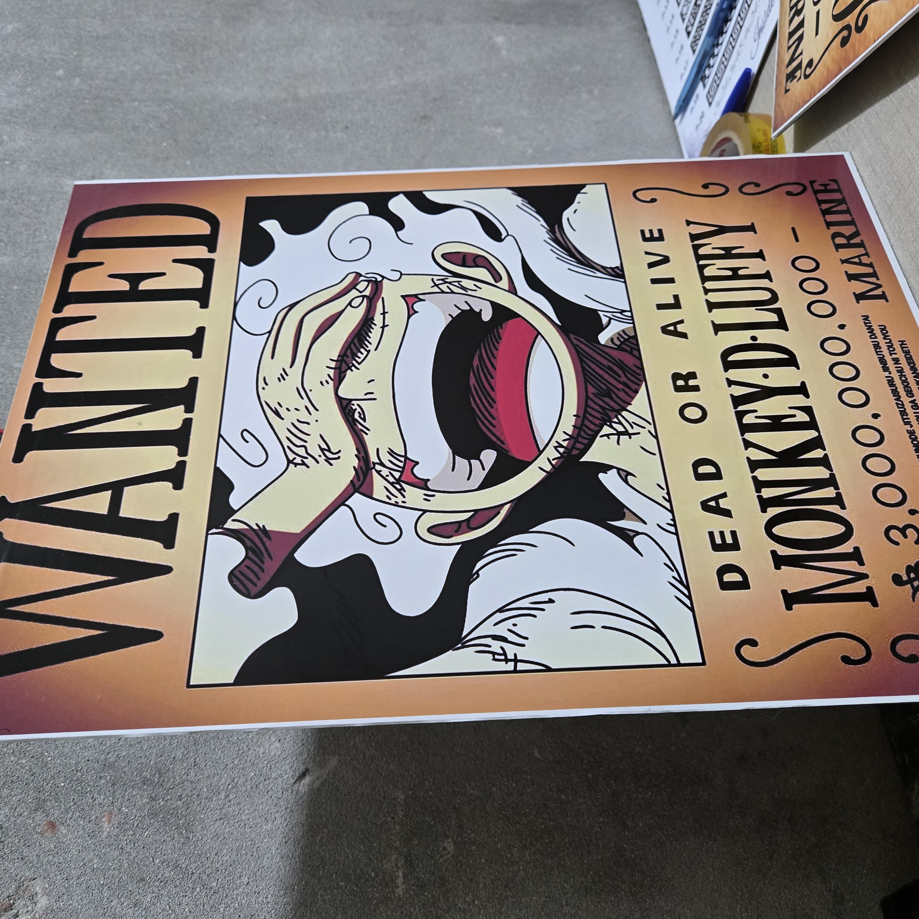 ONE PIECE WANTED POSTER FRAME WOODEN FOR GAMMING DECOR, ANIME POSTER OF ONE PIECE