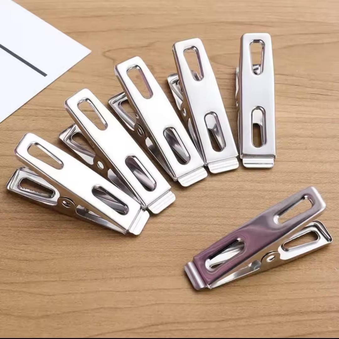 ABST - 20 Pieces Set Stainless Steel Cloth Drying Clip Silver Cloth ...
