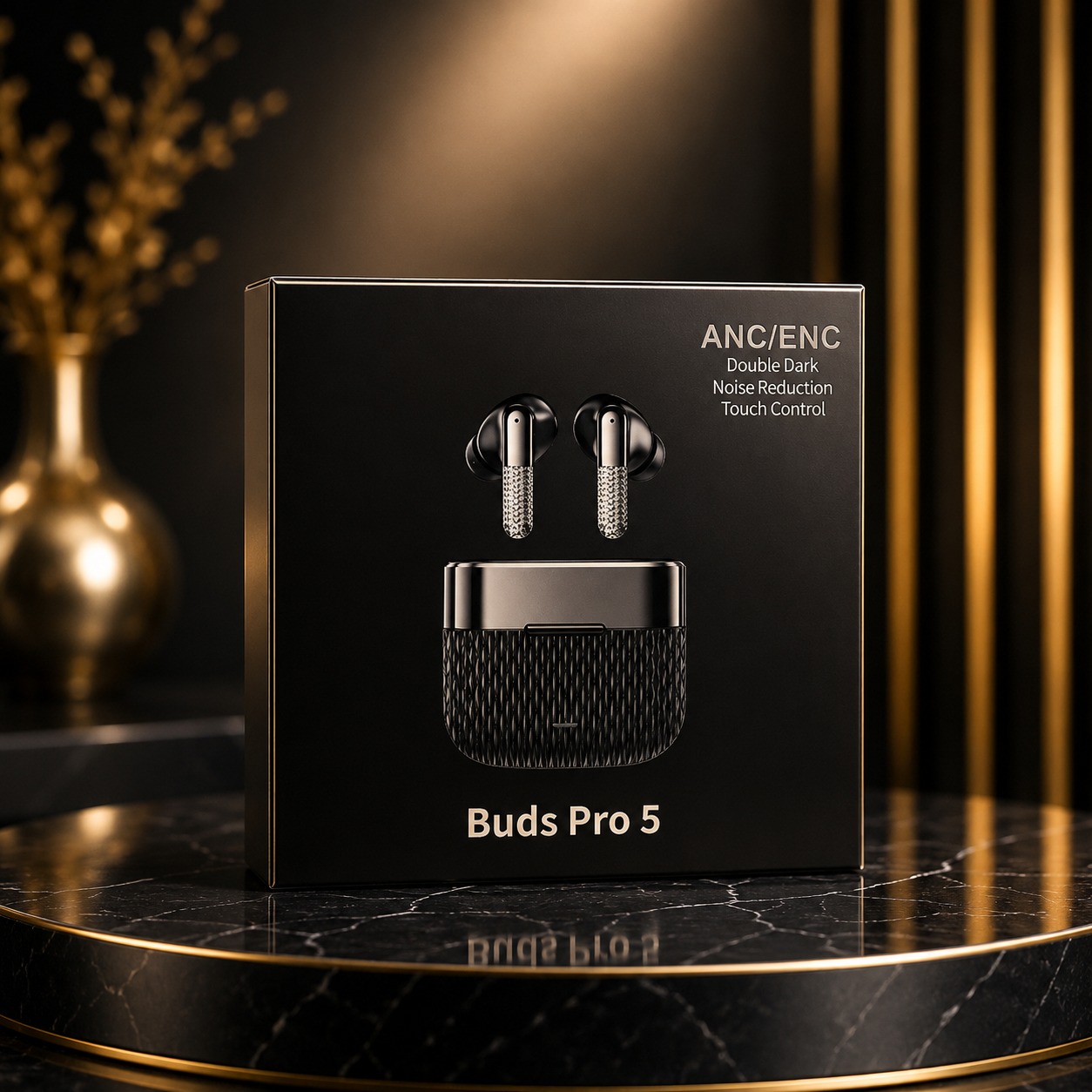 Buds Pro 5 Wireless Earphones Bluetooth 5.3 with ANC ENC Noise Cancellation, HD Audio, Touch Control, Type C Charging Case, 30H Long Playtime, Low Latency Earbuds for Music, Calls & Gaming