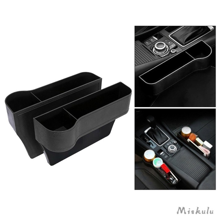 2 Pieces Multifunctional Car Seat Gap Filler,Car Seat Gap Filler Leather Car Seat Storage Box Catcher Gap Filler Multifunctional Storage Box,for Mobile Phones,Keys,Cards,Wallets