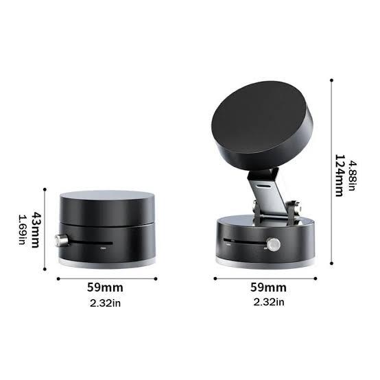 Magnetic Car Phone Holder with Vacuum Suction Cup – 360° Adjustable Dashboard Mobile Mount, Hands-Free Magnetic Smartphone Stand for Car & Desk