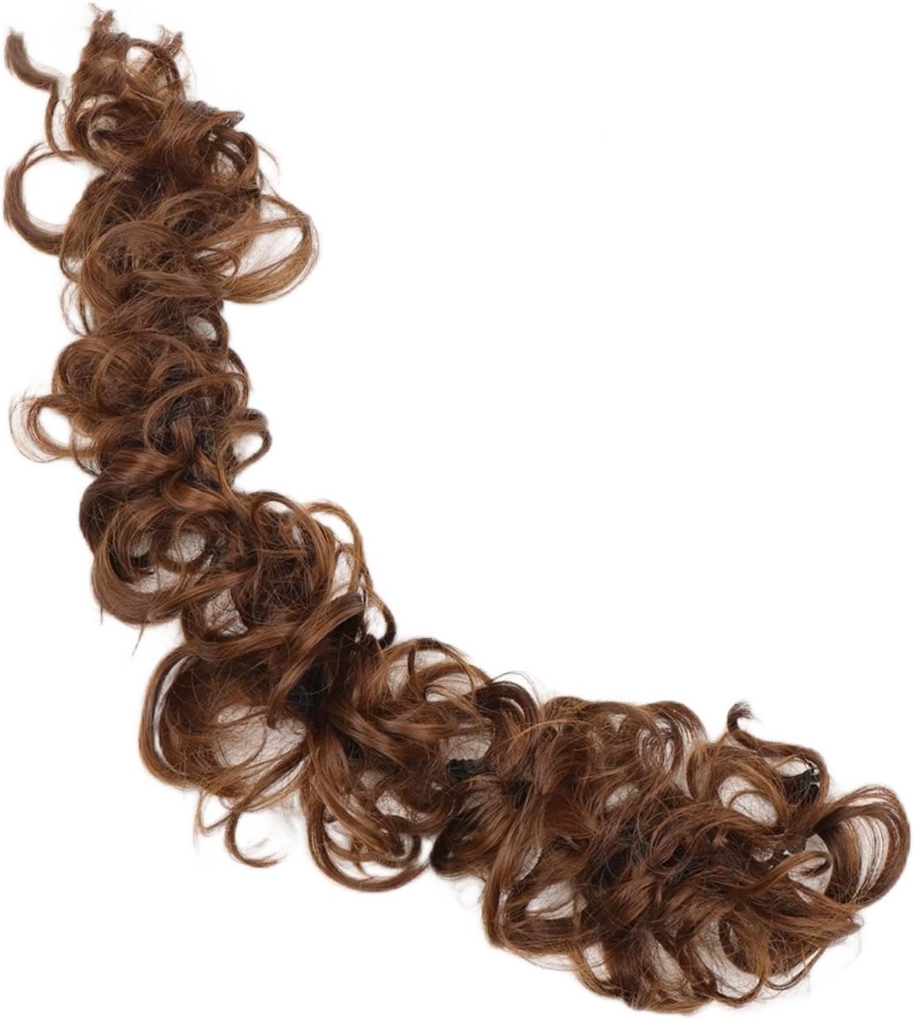 Hair Bun Curly Chignon Hair Extension Headband Hair Style Donut Roller Headband  Elastic Frill Hair Extension - Brown