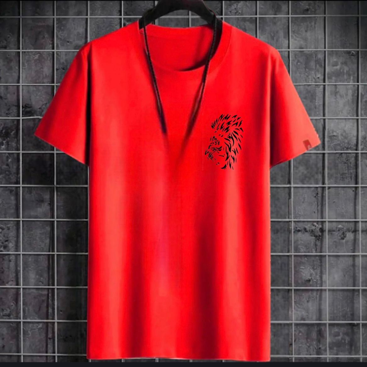 Tiger Printed Cotton Half Sleeves O Neck Tshirt For Men & Boys