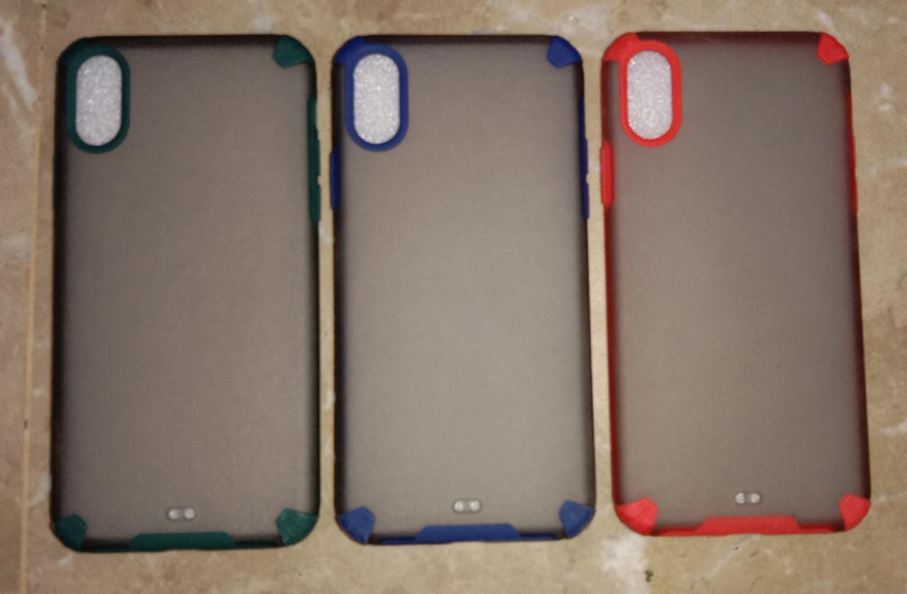 Iphone X / XS Matte Translucent Shockproof Hybrid Armor Back Case cover For Mobile protection price in Pakistan