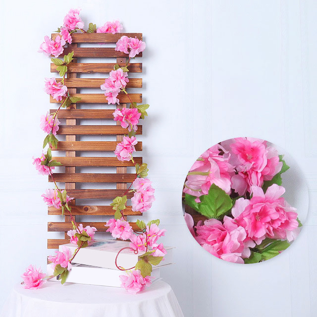 2.3M Artificial Cherry Blossom Hanging Vine Silk flowers Wall Hanging