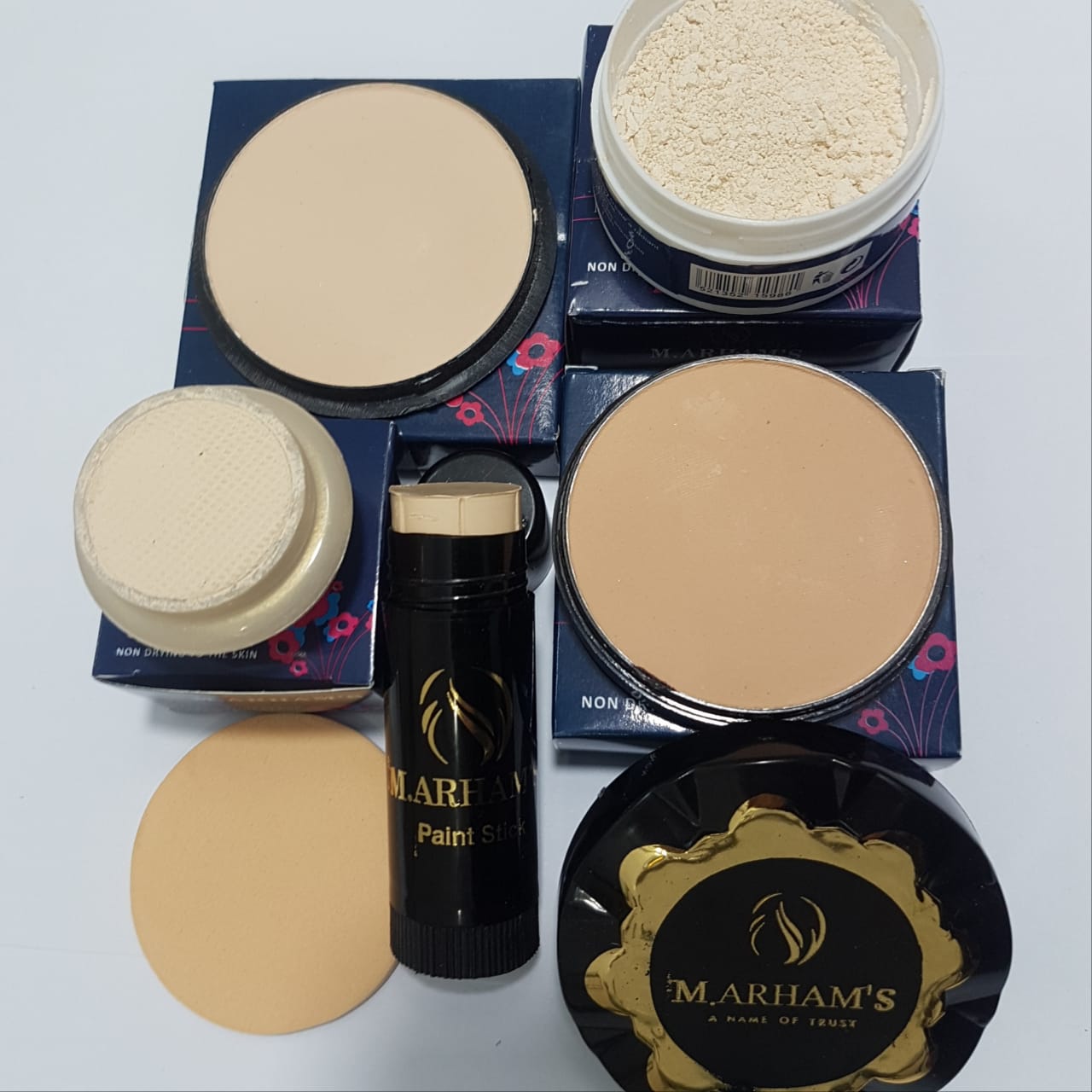 Deal of 6 items Pen Cake Handi Base Cakeliner Makeup Fixer Loose Powder Makeup Stick Foundation