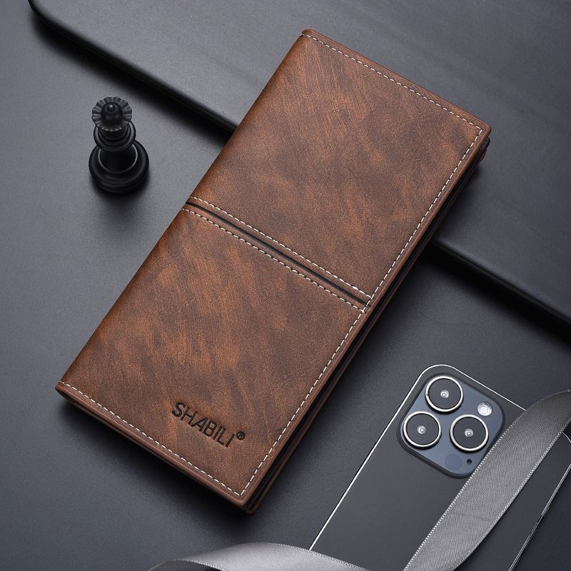 Wallet for Men – All-Season PU Leather Slim Long Bi-fold with Card Holder & Mobile Pocket