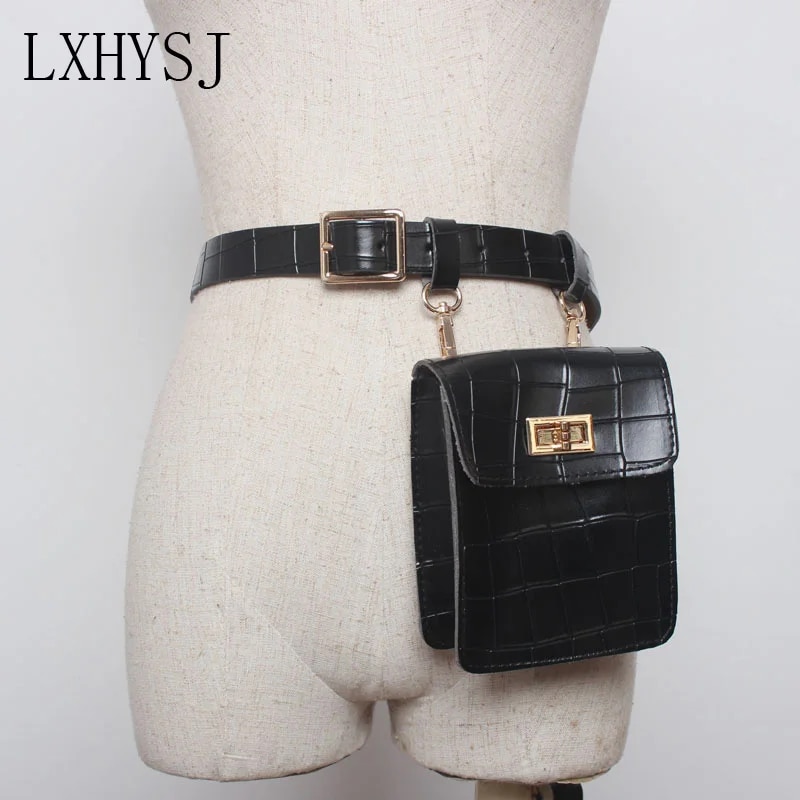 Woman's Waist Bag Fanny Pack New Belt Bags Crocodile Pattern Hip Bag