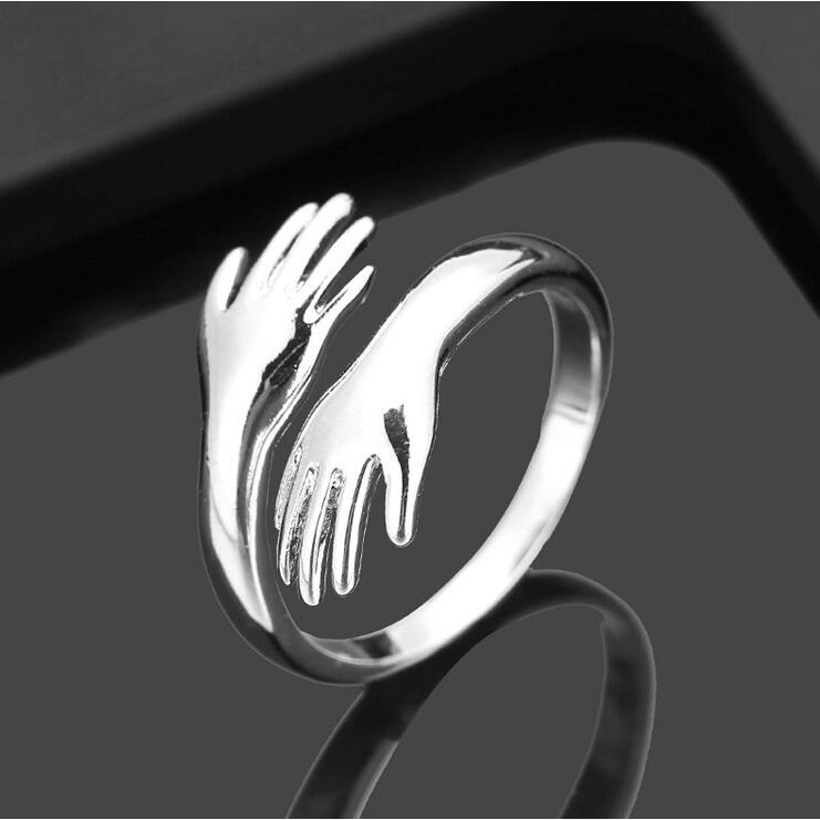 Loving Couple Hug Rings - Adjustable Retro Hug Style Rings for Men and Women