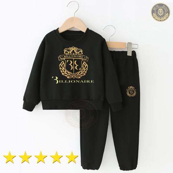 Real Boss By Rich ManPrinted Sweatshirt And Pajama Trouser For Kids Baby Boys And Baby Girls Comfy Winter Warm Tops Clothes Sets Dresses - Tshirts For Boys / Tshirts For Girls