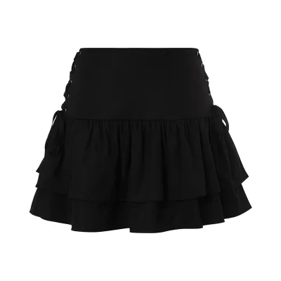 Gold ruffle 2024 mini skirt