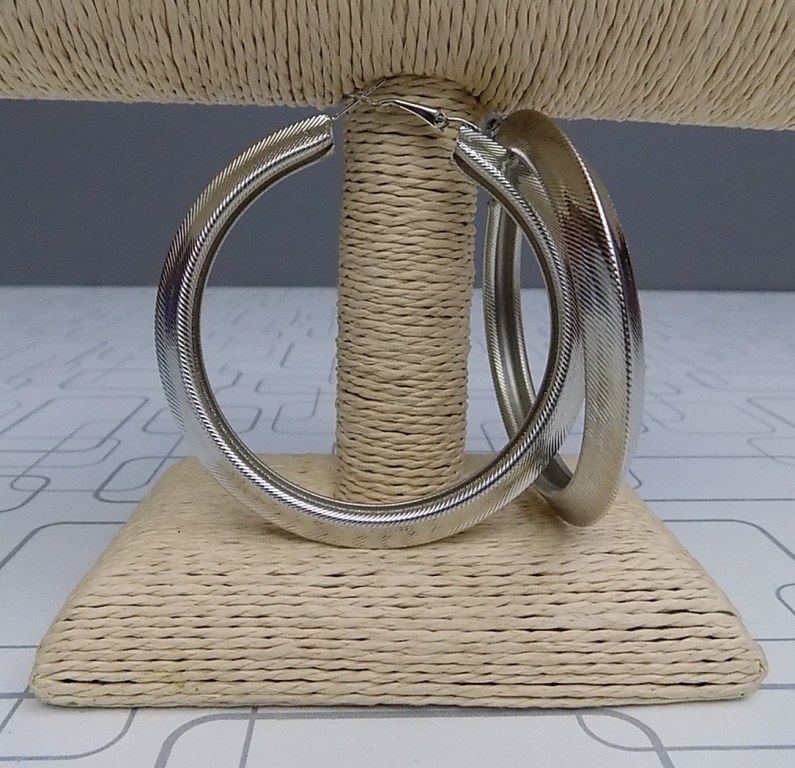 Fine And Beautiful Silver Hoop Earrings for Ladies and Girl 70mm Diameter
