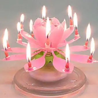 Non Rotating Flowers Musical Candle Happy Birthday Candles Light