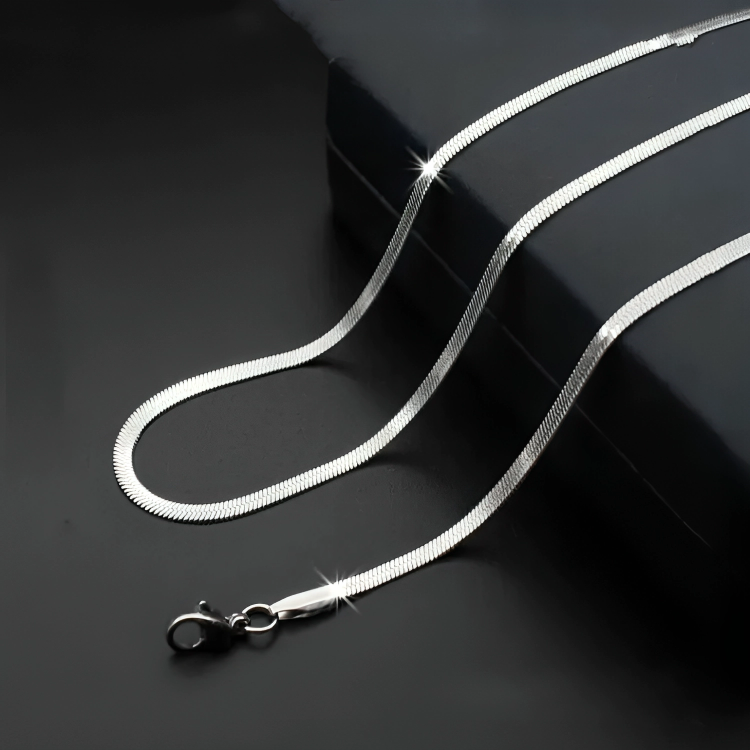 Snake Chain In Silver Life Time Color Warranty Fore Man-Boys