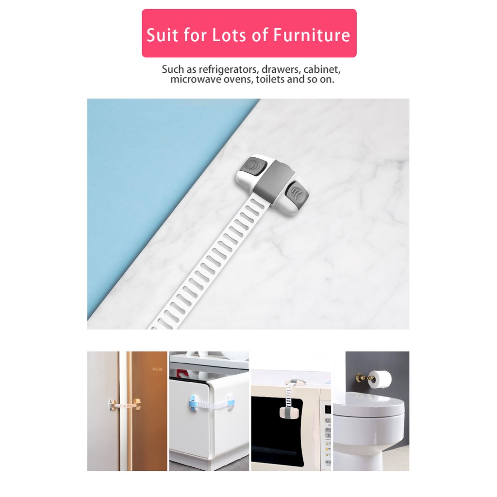 Kiddie Guard Adjustable Multipurpose Baby Safety Kid Safety Lock Door Lock 1-Pcs