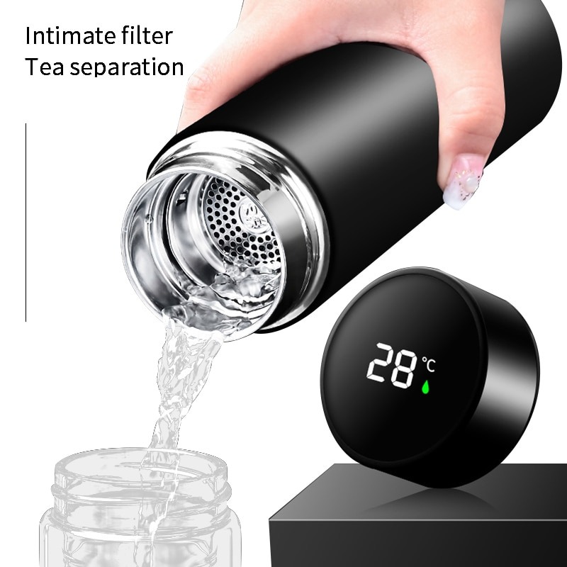 500ML Smart Thermos Water Bottle Led Digital Temperature Display Stainless Steel