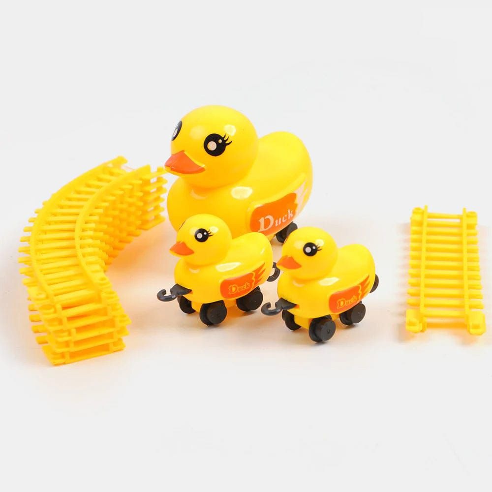 Yellow Duck Electric Rail Train Set with Track - Battery Operated toy designed for children.