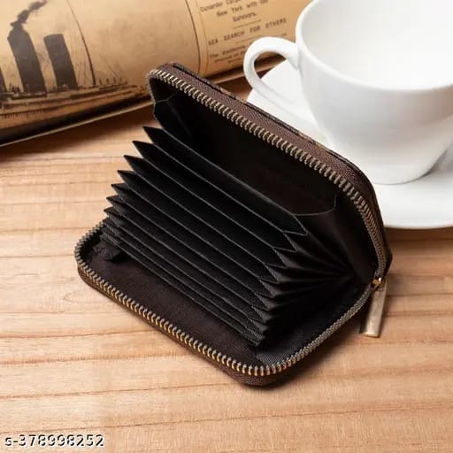 Zip Card Holder |Genuine Leather Wallet for Men and Boys |Zip card pouch |Stylish Leather Card Holder Wallet with Zip – Slim, Smart, and Functional Design | Long and slim wallet for men lZip card holder for men
