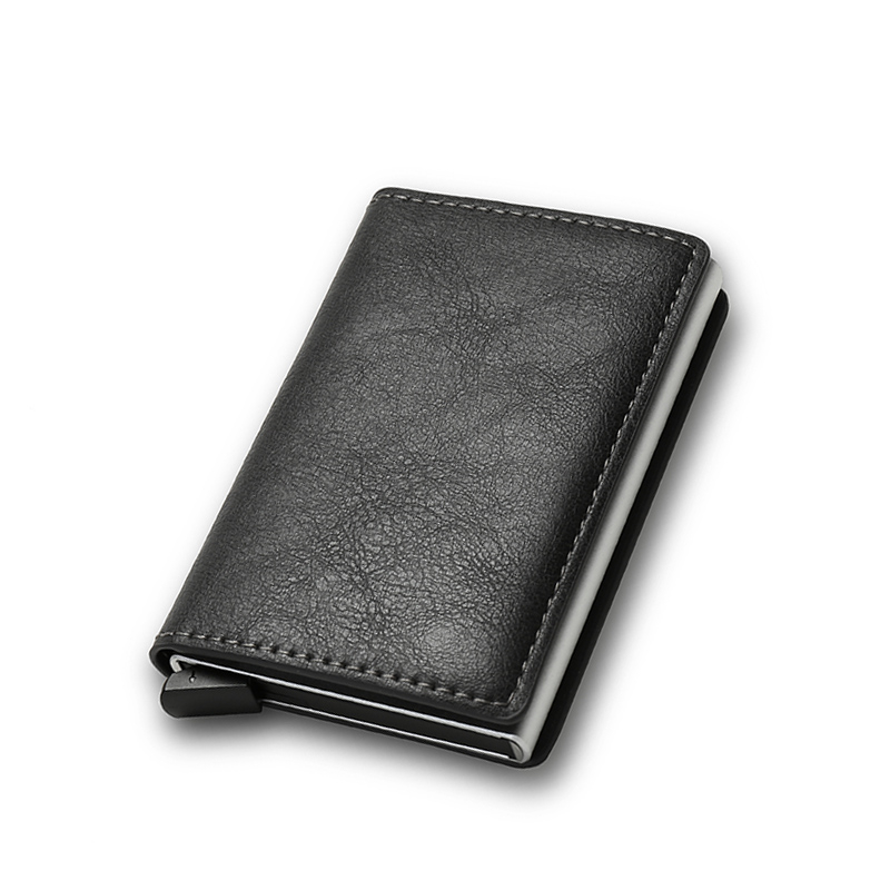Generic Wallet for Men Brown Leather All Season RFID Blocking Pop-Up