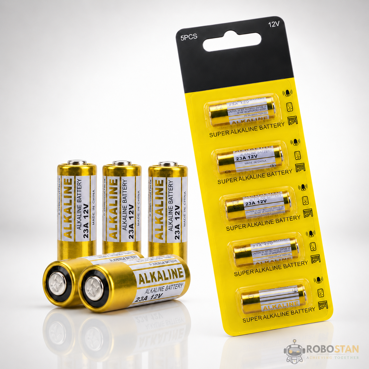 23A 12V Alkaline Battery Mercury Free | High Power Dry Cell Battery for Remote Controls, Doorbells, Car Alarms & Wireless Devices