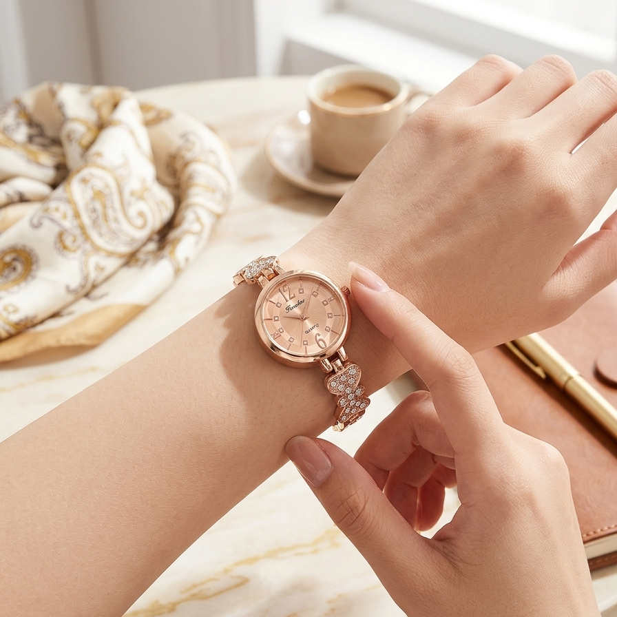 Elegant Bracelet Watch for Girls Women / Fancy Stylish Watches for Ladies Gift with Box / Round Dial and Exquisite Motifs