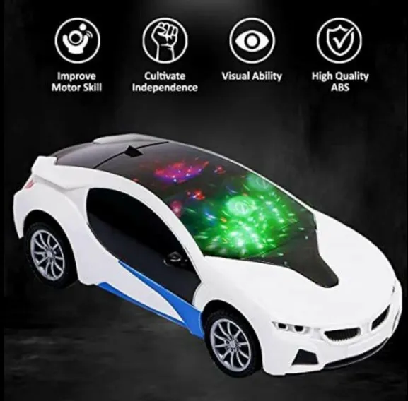 Rechargeable Remote Control 3D Famous Car with Lights | High Speed RC Toy with Left Right Turn, Long Range Remote & Rubber Tyres | Kids Car Gift | Colourful Minds
