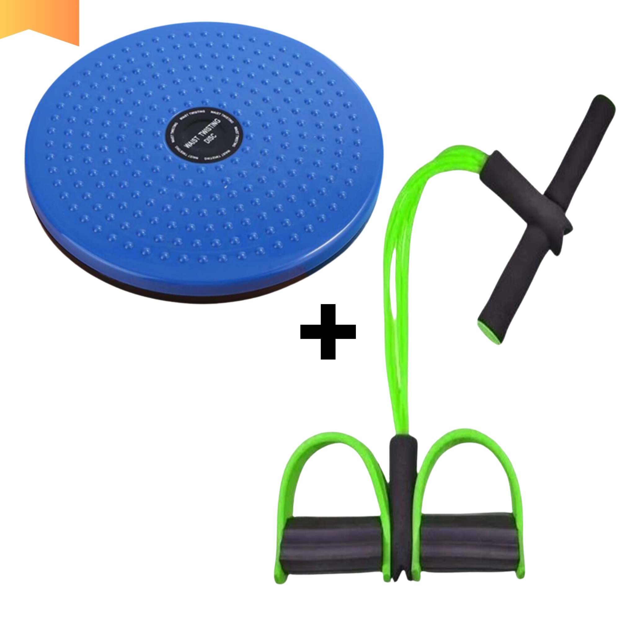 COMBO OFFER FOR A RUBBER TUMMY TRIMMER AND COLORED EXERCISE TWISTER PLATE