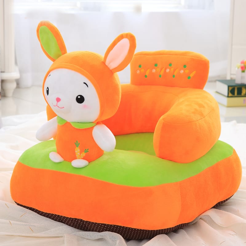 Baby's Cute Cartoon Plush Toys Support Chair Infant Learning To Sit Removable & Washable Baby Soft Seats Sofa