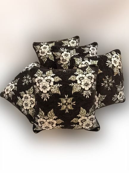 Velvet Jacquard Cushion Covers 5pcs Set Lifetime Color and Fabric Gaurantee