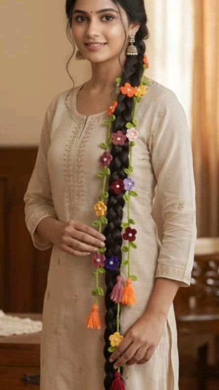 Handmade Crochet Parandi | crochet paranda,lacha dori,flower paranda | Punjabi Hair Accessory