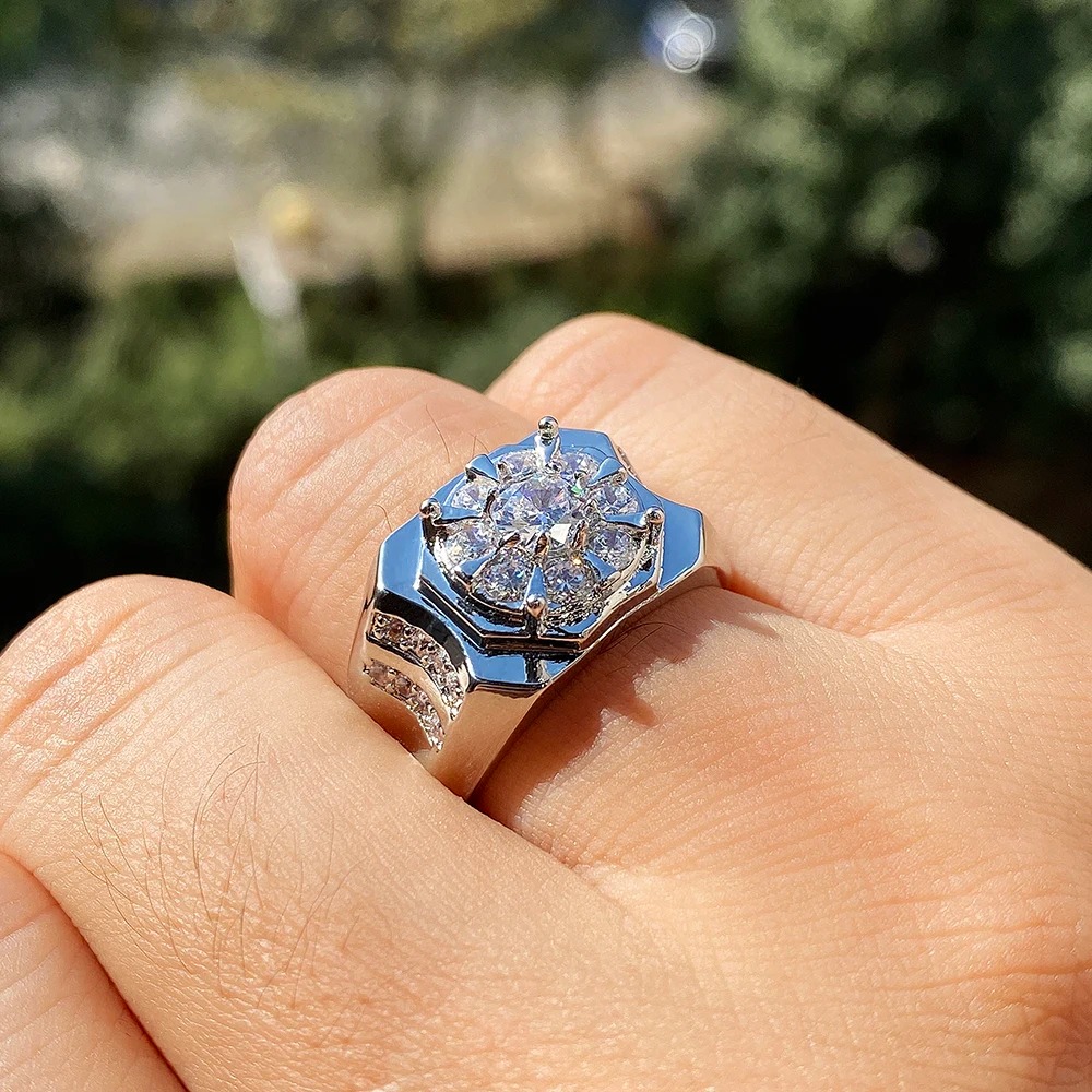 Ultra Shine Dazzling Zircon engagement wedding Rings gift for men