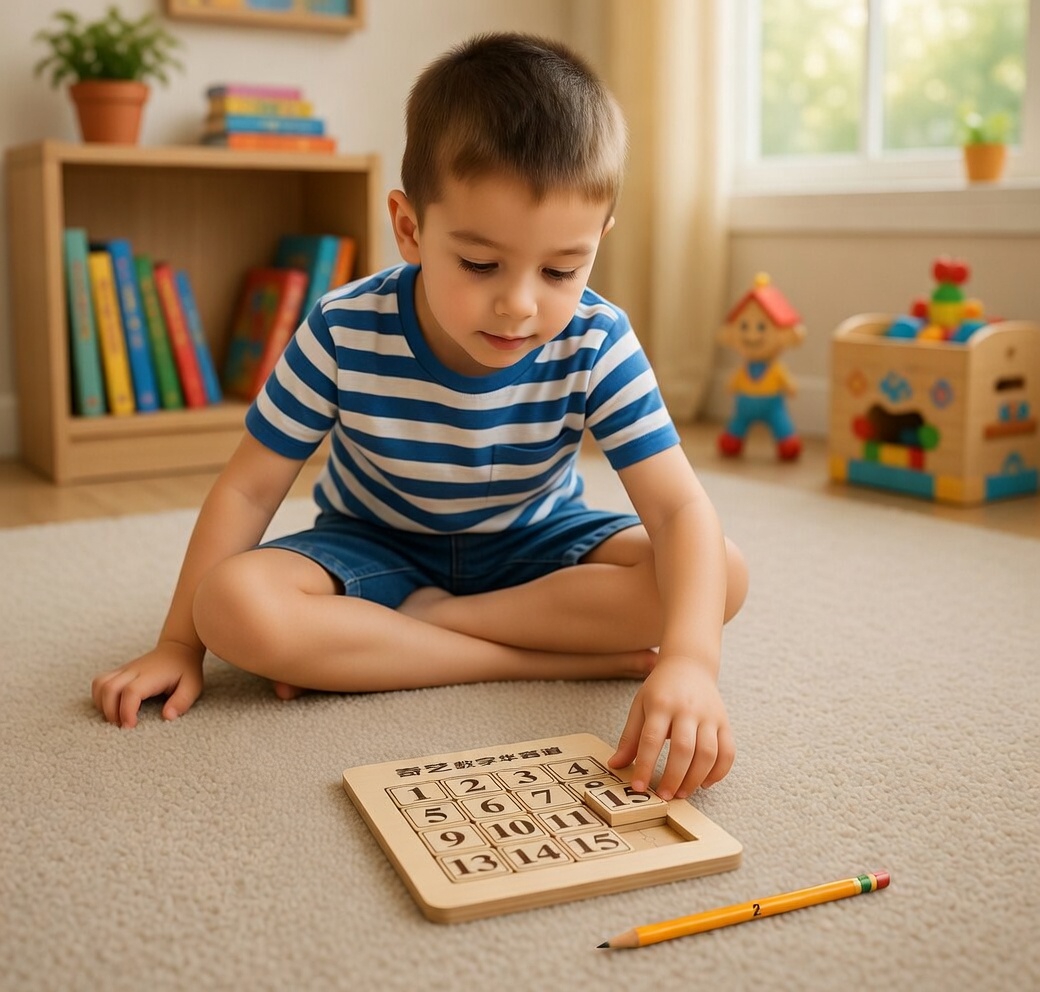 Magnetic Learning Number Sliding Math Puzzle for Kids – Montessori Counting & Number Sorting Educational Board Toy (2025-51)