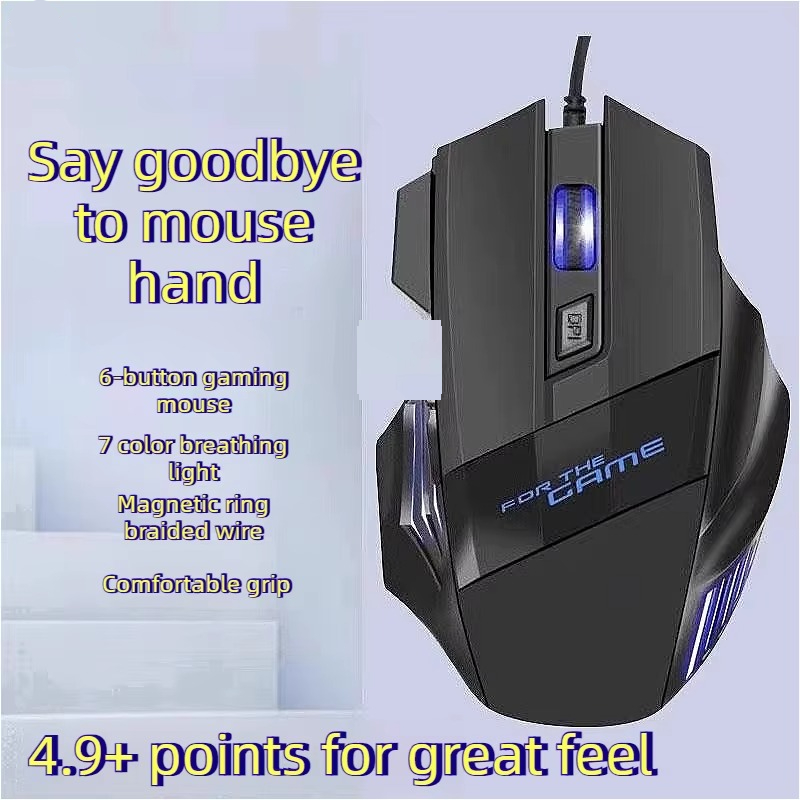 RGB Gaming Mouse with 7 LED Backlight Modes – USB Wired Mouse