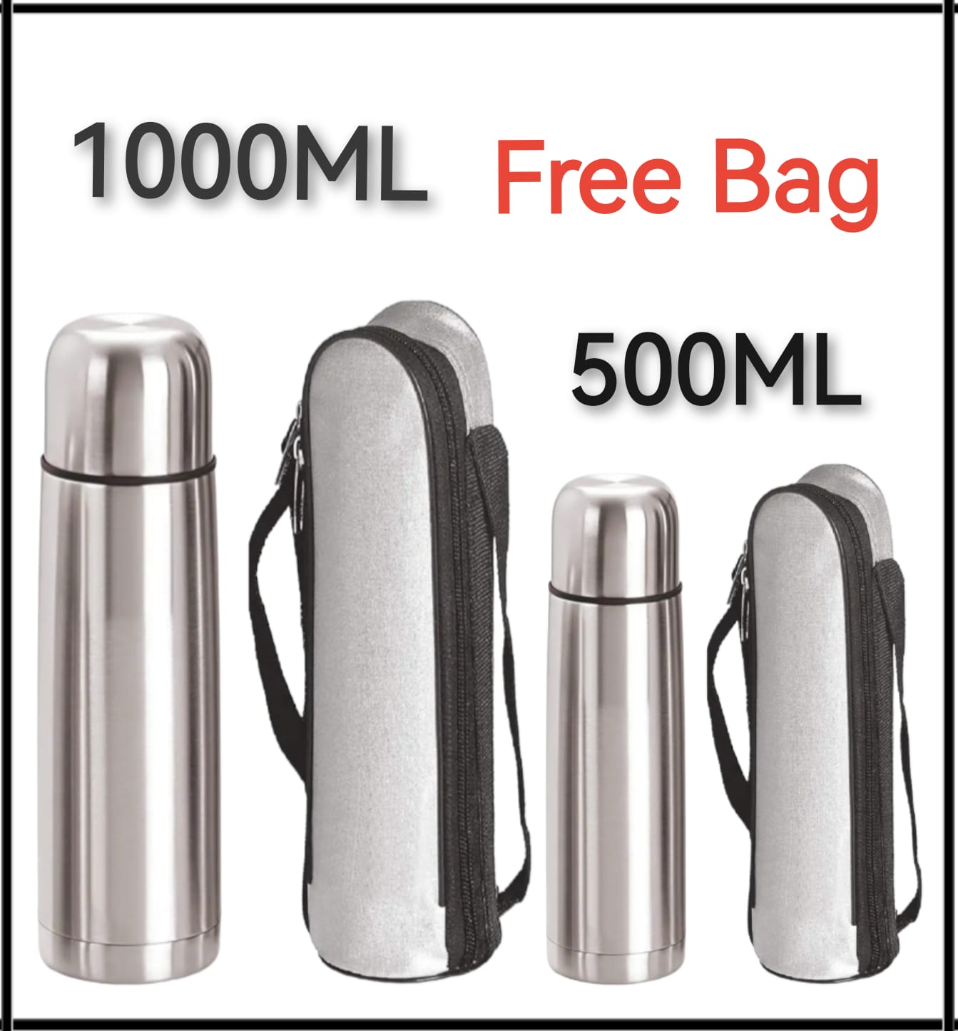 Imported Original 1000ml,500ml Stainless Steel Hot & Cold Water Bottle for school and college Boys Girls & Kids ,Sports & Gym | Temperature maintain water bottle, Vacuum Insulated Coffee Cup & Thermal mugs And Travel Bottle | Thermos Flask | (1 Liter)
