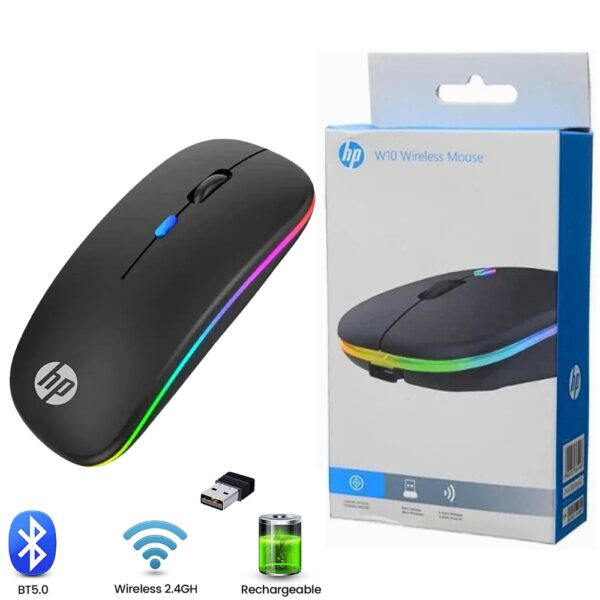 HP Bluetooth & Wireless Dual Model Mouse (W10) RGB Rechargeable price in Pakistan