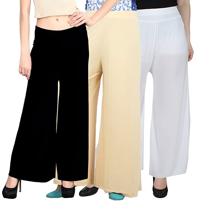 Women Wide Leg Comfortable Plazo For Women And Girls Pack Of 3