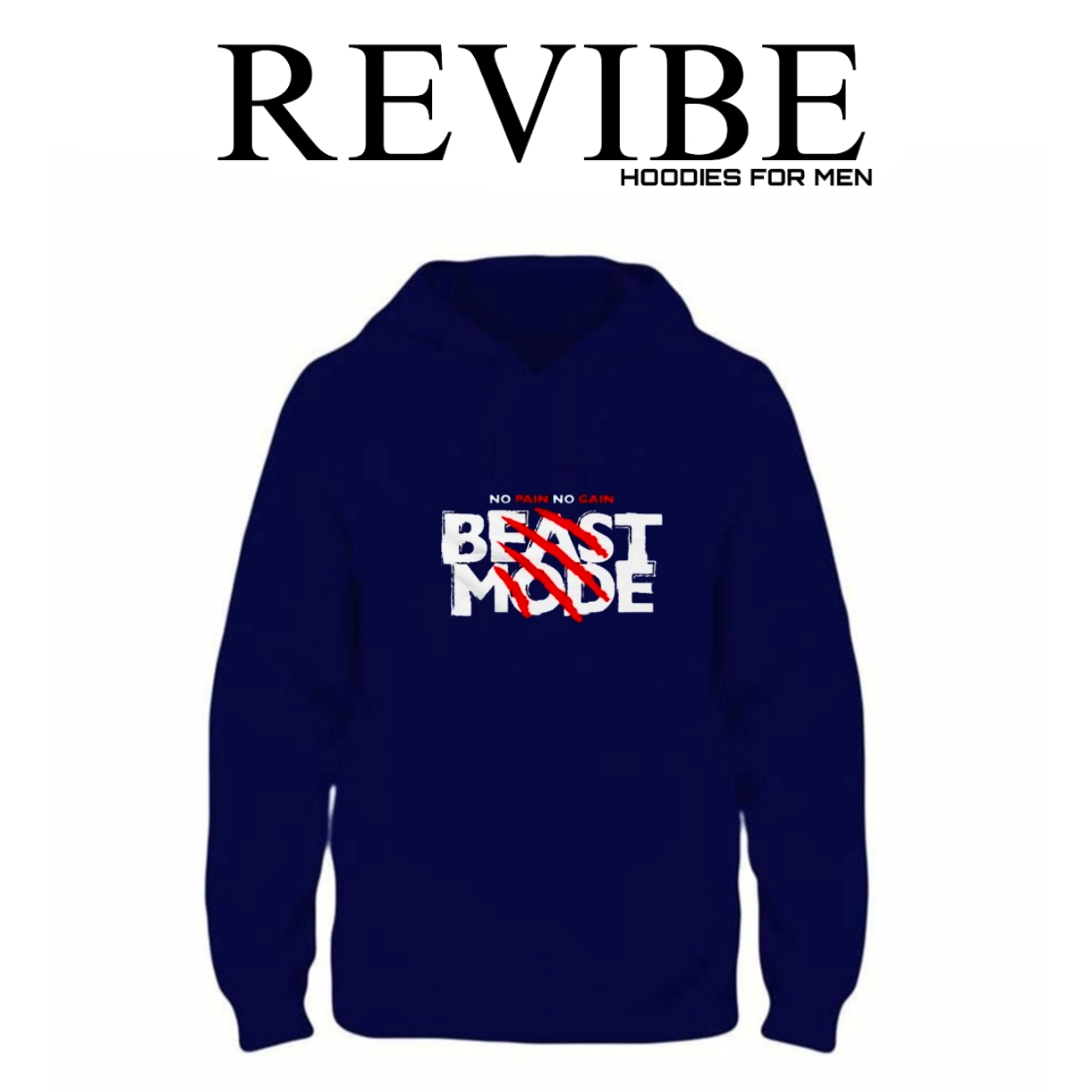 REVIBE - Black Beast Mode Printed Hoodies For Men
