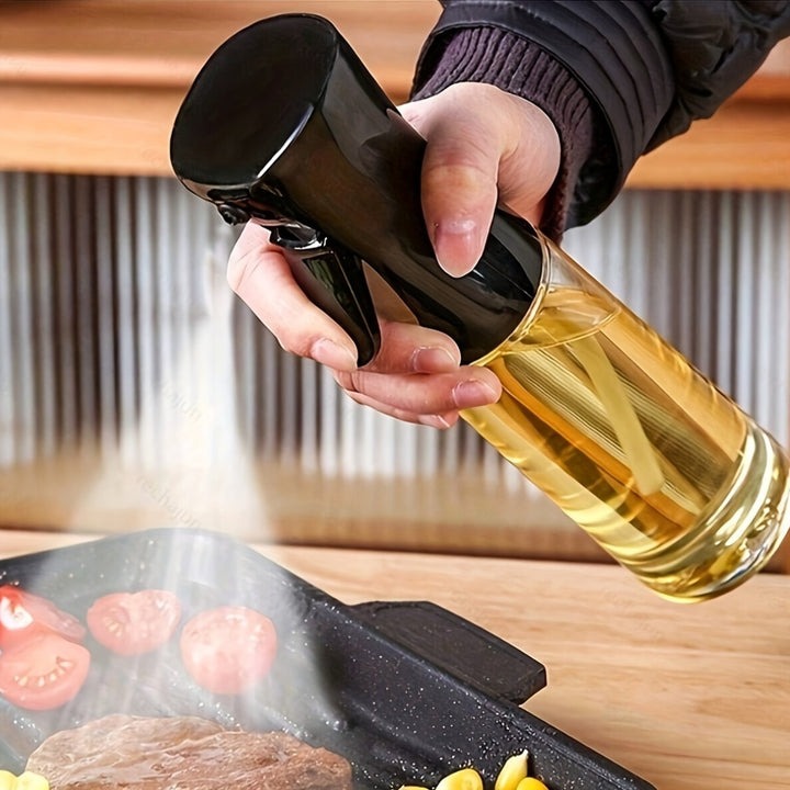 200ml Stainless Steel Olive Oil Sprayer Bottle with Adjustable Nozzle and Leak-Proof Design