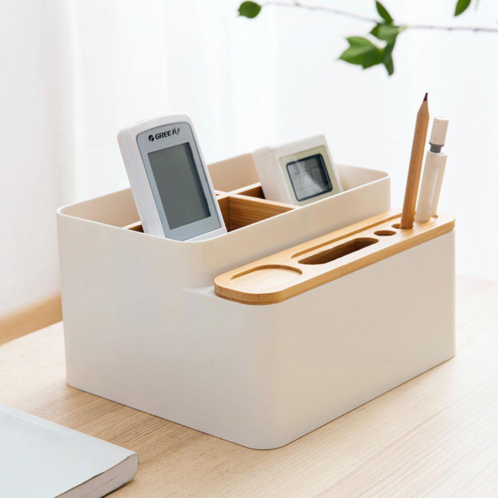 Topsky Multi Purpose Bamboo Office Desk Organiser Storage Box Tidy