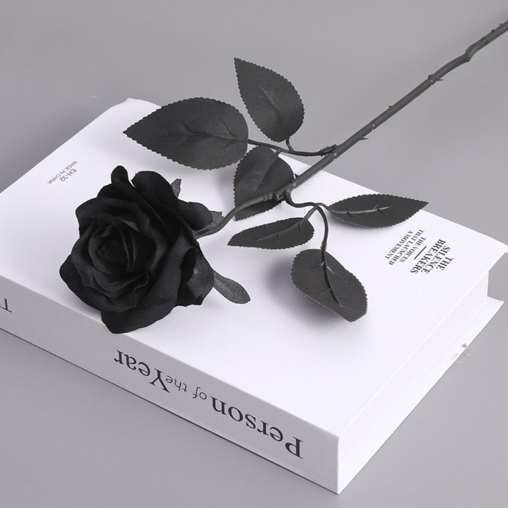 Flower Arrangements Pure Black Artificial Black Rose Flowers Silk ...