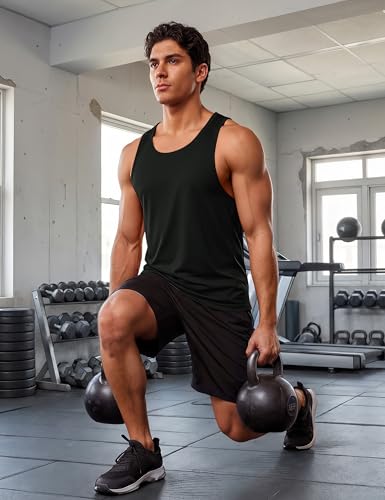 HUGE Pro Breeze Men's Gym Tank Top | Y-Back Quick Dry Performance Vest | UPF 50+ Sun Protection 4-Way Stretch Muscle Banyan | HUGE