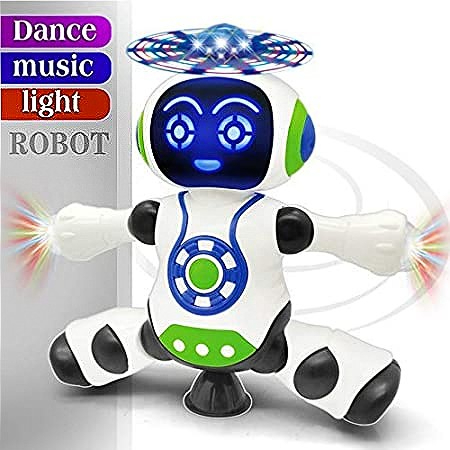 Fun Blast Dancing Robot With Music, Robot For Kids With 3D Flashing Lights, 360 Degree Rotation Toy Robot For Kids - Plastic